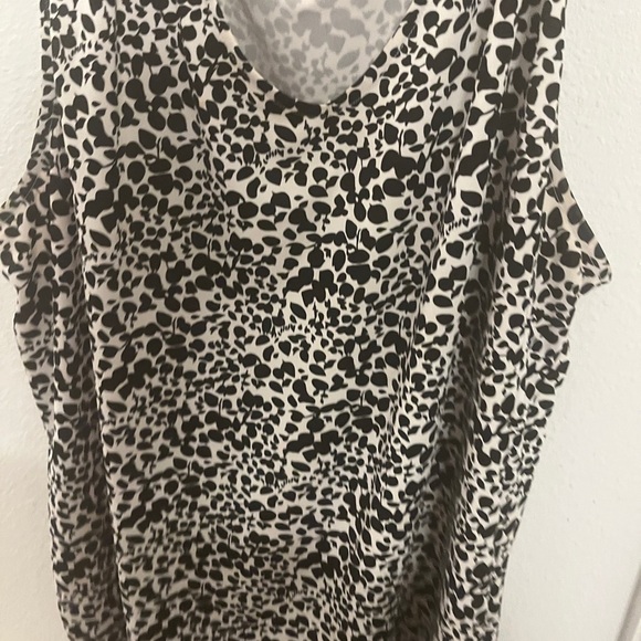 Talb's Black and White Leopard Print Sleeveless Top 3X - Picture 8 of 12